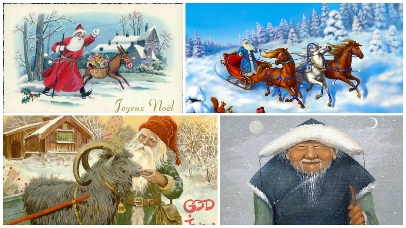 Символы Нового Года разных стран дед мороз, новый год.рождество, санта клаус
