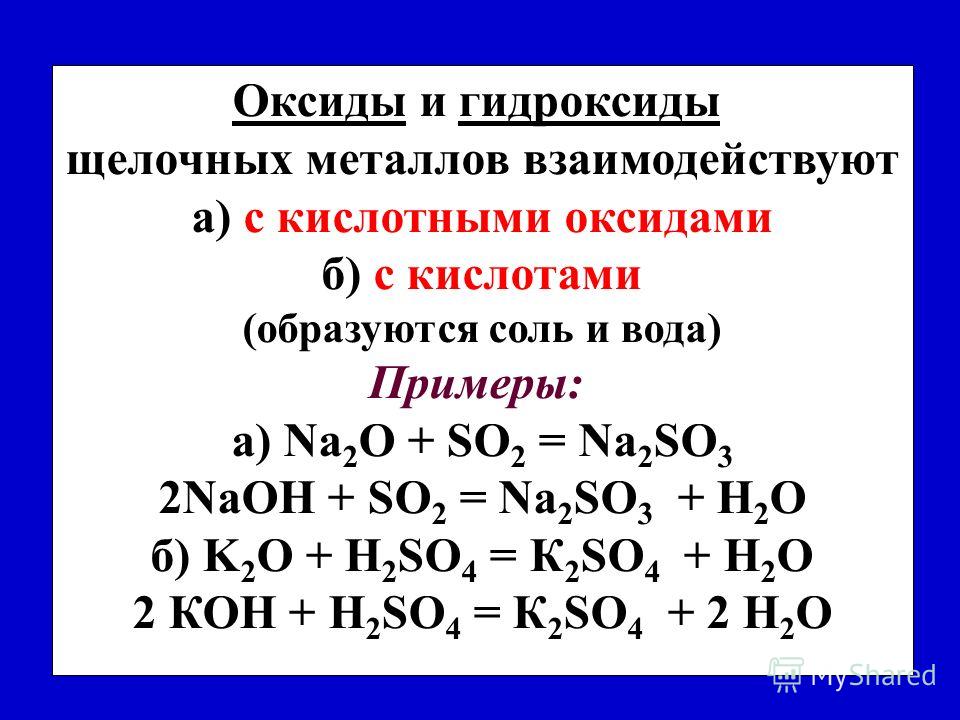 Оксиды и гидроксиды неметаллов. Химические свойства гидроксидных металлов. Оксиды и гидроксиды щелочных металлов. Химические свойства оксидов щелочных металлов. Химические свойства гидроксидов щелочных металлов.