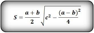 Формула площади равнобедренной трапеции через стороны