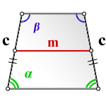 Формула площади равнобедренной трапеции через среднюю линию