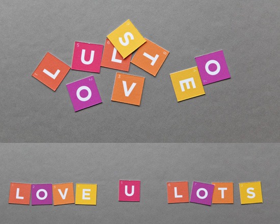 идея оформления подарка на 14 февраля, на день валентина - дарим конверт с буквами, из которых складывается "я тебя люблю"