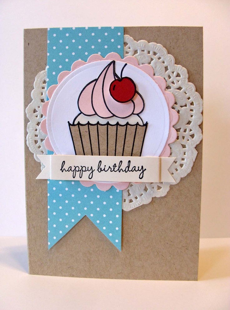 Paper doily cupcake card
