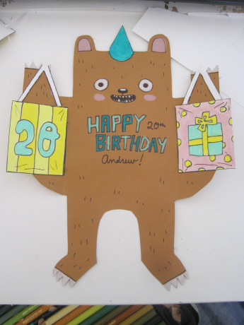 Diy birthday bear card