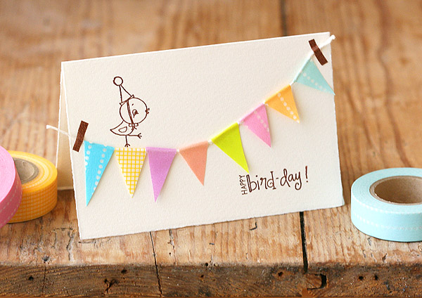 Diy happy birthday bunting card