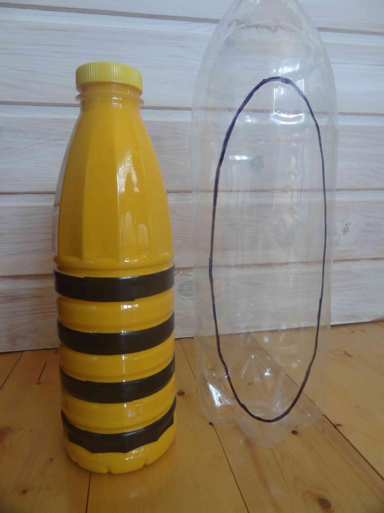 Весёлые пчёлки из пластиковых бутылок своими руками, фото № 13