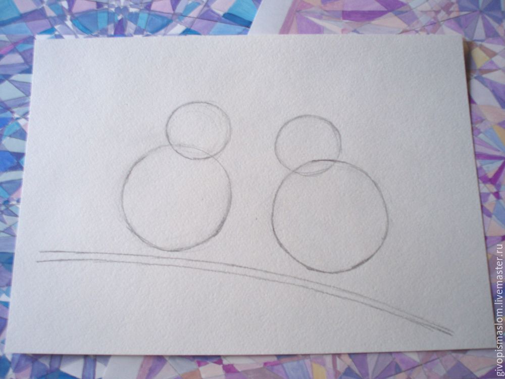 Рисуем с детьми картинку акварелью «Синички-яблочки», фото № 2