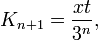K_{n+1}=\frac{xt}{3^n},