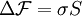 \Delta\mathcal{F} = \sigma S