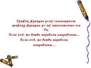 График функции у=ах2 симметричен графику функции у=-ах2 относительно оси Ох.