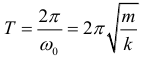 Формула Период колебаний пружинного маятника