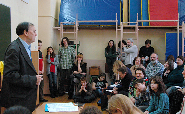 А. А. Зализняк, 24.02.2012, школа «Муми-тролль»