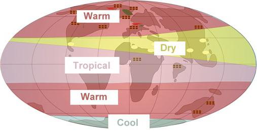 карта климатических поясов мира
