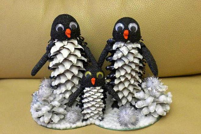 пингвин из шишек пошаговая инструкция 