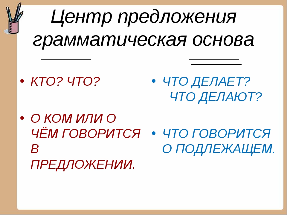 Как подчеркивается сказуемое и подлежащее картинки