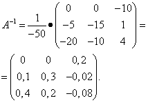 формула обратной матрицы для вычисления методом алгебраических дополнений