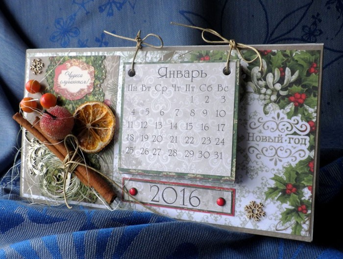 Календарь на январь неизменно будет радовать того, для кого была создана подобная красота