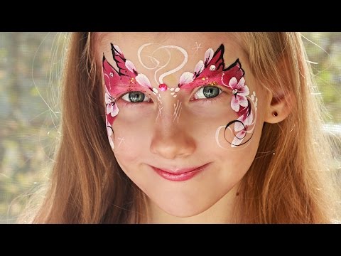 Face Painting flowers butterfly. Аквагрим мастер класс бабочка с цветами.