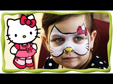 Аквагрим Hello kitty рисунок на лице face painting хелло Китти, развлекательном центре Tbilikids