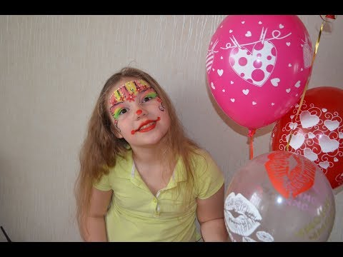clown face painting for kids. аквагрим клоун.