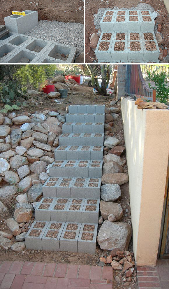 Использование бетонных блоков в интерьере. ТОП 22