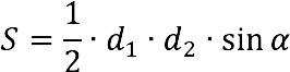 Формула расчета площади трапеции через диагонали и угол между ними