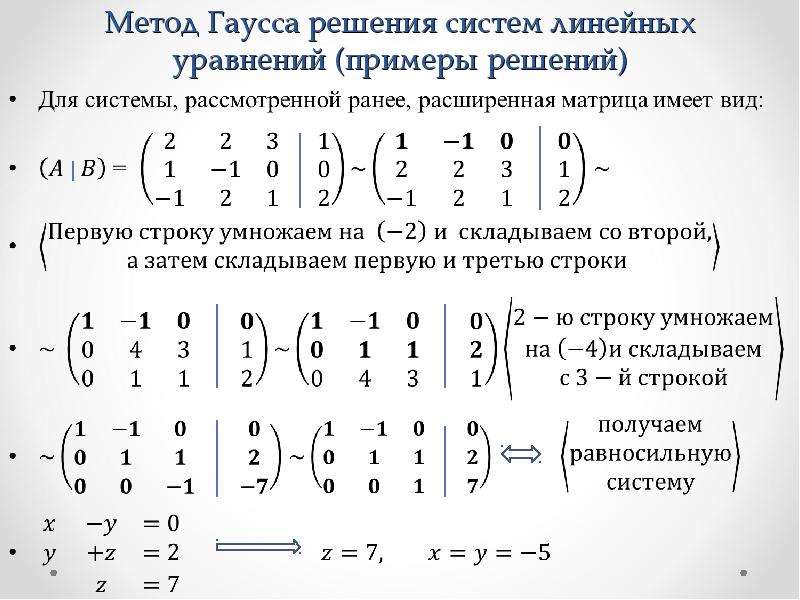 Метод гаусса схема