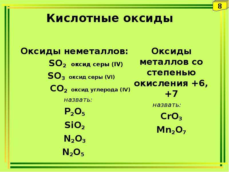 Кислотные оксиды картинка