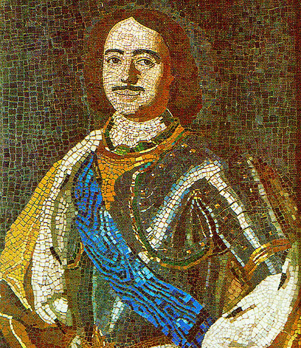 Мозаичный портрет Петра I, набранный Ломоносовым 