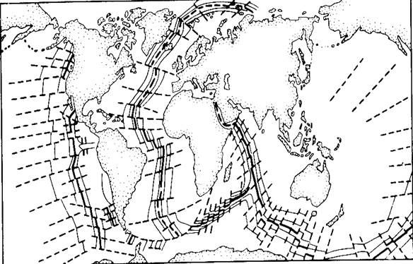 Срединно-океанические хребты на карте