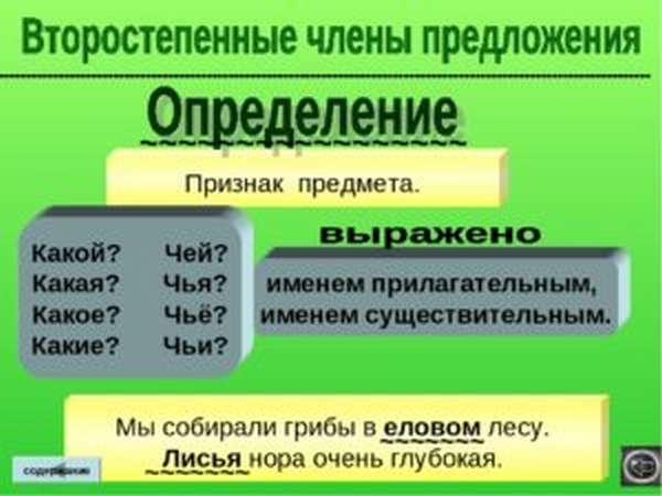 определения в русском языке примеры