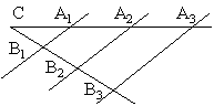 {\frac  {A_{1}A_{2}}{B_{1}B_{2}}}={\frac  {A_{2}A_{3}}{B_{2}B_{3}}}={\frac  {A_{1}A_{3}}{B_{1}B_{3}}}.