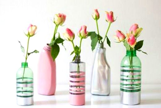 вазы из пластиковых бутылок 
