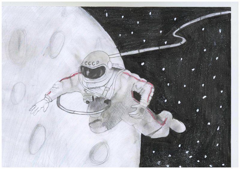 Рисунки космоса простым карандашом