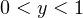 0<y<1
